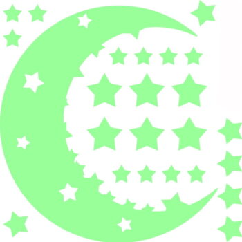 Sada nástenných svietiacich detských samolepiek Ambiance Moon and Stars – Obrázok 2
