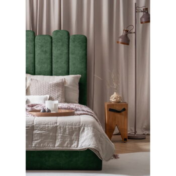 Zelená čalúnená jednolôžková posteľ s úložným priestorom s roštom 90x200 cm Dreamy Aurora – Miuform - Image 3