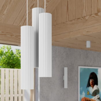 Biele závesné svietidlo ø 19,5 cm Gleam – Nice Lamps – Obrázok 8