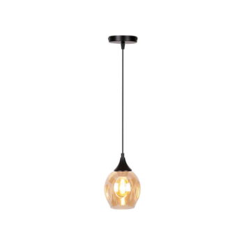 Čierne závesné svietidlo so skleneným tienidlom ø 14 cm Aspa - Candellux Lighting - Image 4