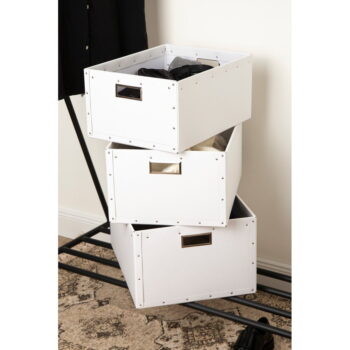 Biele kartónové úložné boxy v súprave 3 ks Ture – Bigso Box of Sweden - Image 11