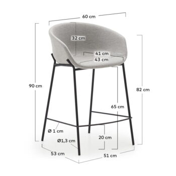 Svetlosivé barové stoličky v súprave 2 ks (výška sedadla 65 cm) Yvette – Kave Home – Obrázok 9