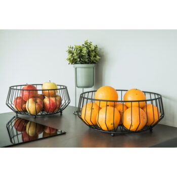 Čierny kovový košík na ovocie PT LIVING Linea, ø 30 cm - Image 3