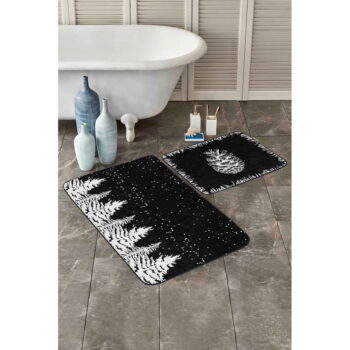 Čiernobiele kúpeľňové predložky v súprave 2 ks 60x100 cm – Mila Home - Image 4