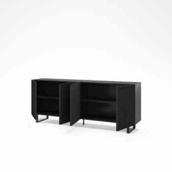 Čierna komoda 201x80x40 cm Peta – Marckeric – Obrázok 5