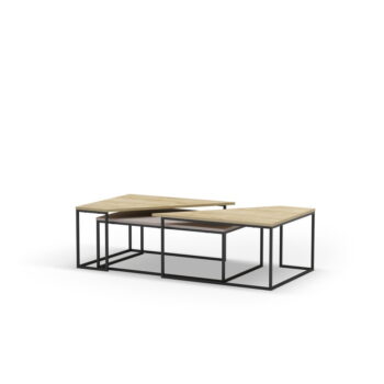 Konferenčné stolíky s doskou v dubovom dekore v súprave 3 ks 70x110 cm Titan – Marckeric - Image 3