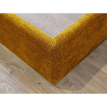 Okrovožltá čalúnená dvojlôžková posteľ s úložným priestorom s roštom 160x200 cm Louise – Bobochic Paris – Obrázok 3