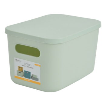 Svetlozelený plastový úložný box s vekom 24,5x18x15 cm – Homéa - Image 4