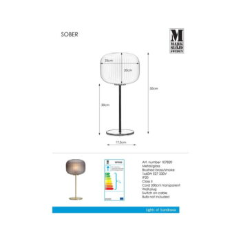 Stolová lampa Markslöjd Sober Table 1L Smoke - Image 4