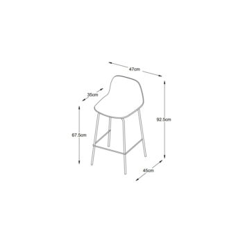 Kaki plastová barová stolička 92,5 cm Whitby – Unique Furniture – Obrázok 5