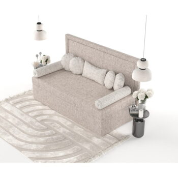 Svetlohnedá čalúnená jednolôžková posteľ 90x200 cm Scala – Maison de Rêve – Obrázok 6