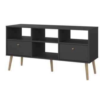 Antracitový TV stolík 117x61 cm Bodo – Tvilum – Obrázok 7