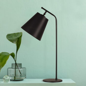 Čierna stolová lampa s kovovým tienidlom (výška 67 cm) Salihini – Opviq lights - Image 3