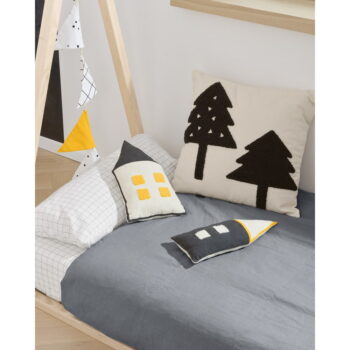 Čierno-béžový detský vankúš z organickej bavlny Kave Home Nisi, 13 x 35 cm - Image 3