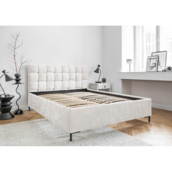 Krémovobiela čalúnená dvojlôžková posteľ s roštom 160x200 cm Eve – Miuform - Image 5