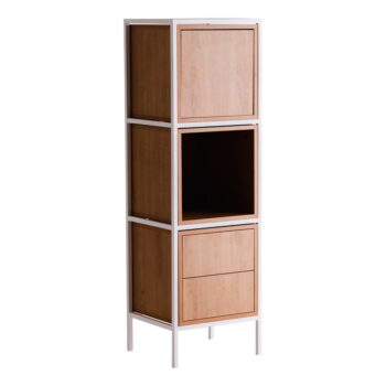 Skrinka v dekore duba v bielej a prírodnej farbe 45x145 cm Skap – CustomForm