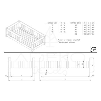 Detská posteľ z borovicového dreva 90x200 cm CP - Adeko – Obrázok 5
