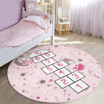 Ružový detský koberec ø 80 cm Comfort – Mila Home – Obrázok 4