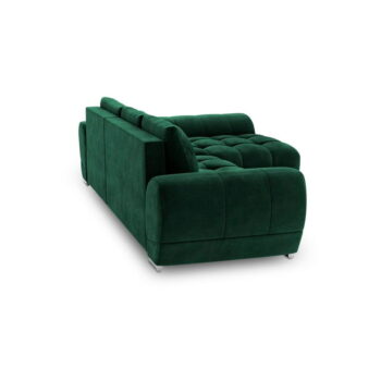 Tmavozelená rozkladacia rohová pohovka so zamatovým poťahom Windsor & Co Sofas Nuage, pravý roh – Obrázok 3