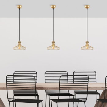 Závesné svietidlo v zlatej farbe s kovovým tienidlom ø 23 cm Events – Opviq lights – Obrázok 3