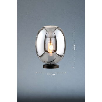 Čierna stolová lampa so skleneným tienidlom (výška 27 cm) Nayla – Fischer & Honsel - Image 3