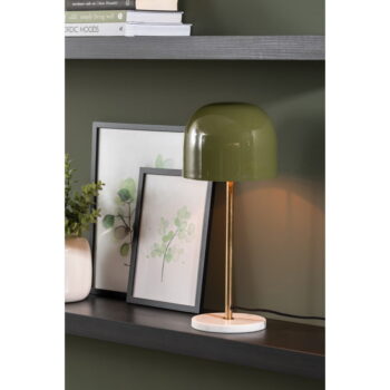 Kaki stolová lampa s kovovým tienidlom (výška 50 cm) Manta – Leitmotiv - Image 2