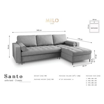 Béžová rozkladacia rohová pohovka Milo Casa Santo, pravý roh - Image 7