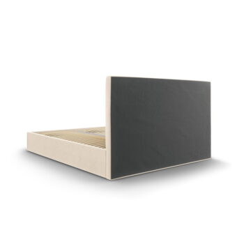 Béžová zamatová dvojlôžková posteľ Mazzini Beds Juniper, 160 x 200 cm - Image 4