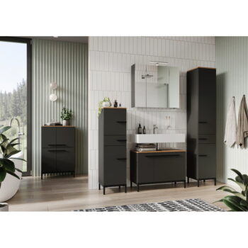Tmavosivá kúpeľňová skrinka v dekore duba 34x123 cm Yonkers - Germania – Obrázok 5