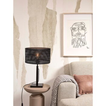 Čierna stolová lampa s bambusovým tienidlom (výška 38 cm) Java – Good&Mojo - Image 5