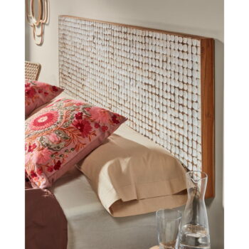 Čelo postele z mangového dreva v bielo-prírodnej farbe 174x60 cm Kron - Kave Home – Obrázok 5