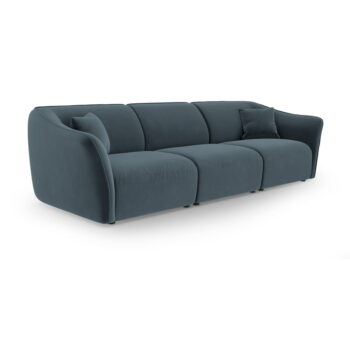 Modrá zamatová pohovka 292 cm Tokyo – Cosmopolitan Design - Image 2