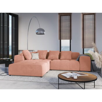 Ružová zamatová rohová pohovka (variabilná) Rome Velvet - Cosmopolitan Design – Obrázok 7