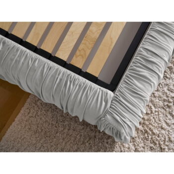 Sivá čalúnená dvojlôžková posteľ s úložným priestorom s roštom 160x200 cm Blair – Bobochic Paris – Obrázok 10