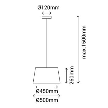Sivé závesné svietidlo s textilným tienidlom ø 50 cm – SULION - Image 4