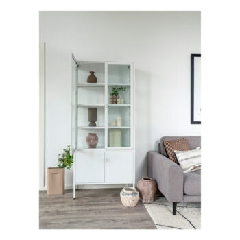 Biela kovová vitrína 80x180 cm Brisbane – House Nordic - Image 5