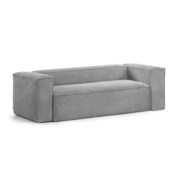 Sivá menčestrová pohovka 240 cm Blok – Kave Home - Image 9