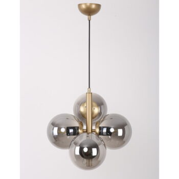 Sivé/v zlatej farbe závesné svietidlo so skleneným tienidlom ø 15 cm Forte – Squid Lighting - Image 2