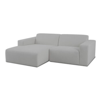 Biela rohová pohovka z textílie buklé (ľavý roh) Roxy – Scandic – Obrázok 2