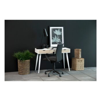 Biely pracovný stôl s 3 zásuvkami v dekore dreva Actona Neptun – Obrázok 7