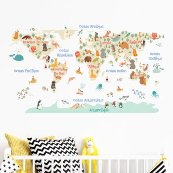 Detská mapa 130x130 cm Pastel World Map – Ambiance - Image 3
