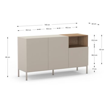 Krémová komoda 140x80 cm Cailin – Marckeric - Image 8