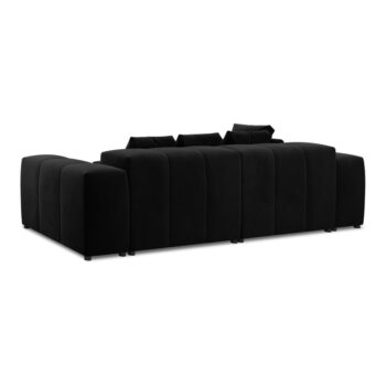 Čierna zamatová rohová pohovka (variabilná) Rome Velvet - Cosmopolitan Design – Obrázok 4