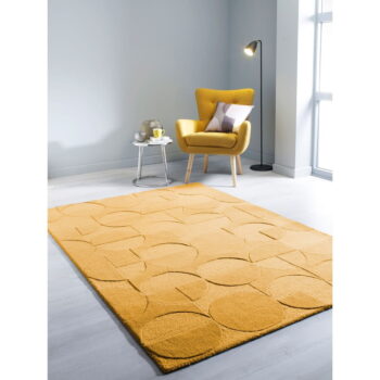 Žltý koberec z vlny Flair Rugs Gigi, 160 × 230 cm - Image 5