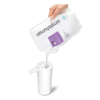 Biely bezdotykový oceľový dávkovač mydla 266 ml – simplehuman - Image 2