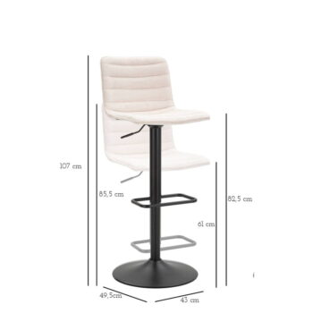 Bielo-čierna barová stolička s nastaviteľnou výškou (výška sedadla 61 cm) Malia – Mauro Ferretti - Image 9