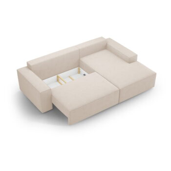 Béžová rozkladacia rohová pohovka z textílie bouclé (pravý roh) Jodie – Micadoni Home – Obrázok 6