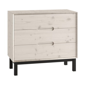 Biela nízka detská komoda z borovicového dreva 100x91 cm Country – Pinio - Image 2