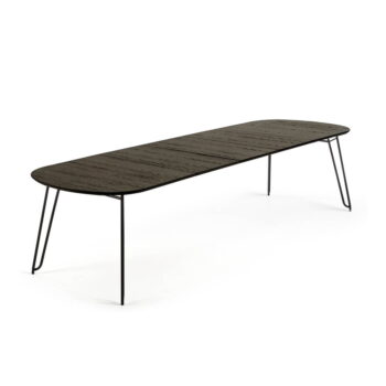 Tmavohnedý rozkladací jedálenský stôl s doskou v dekore jaseňového dreva 100x170 cm Milian – Kave Home – Obrázok 10