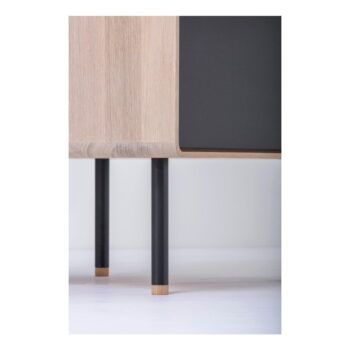 Vysoká komoda z dubového dreva v čierno-prírodnej farbe 60x100 cm Fina - Gazzda - Image 5